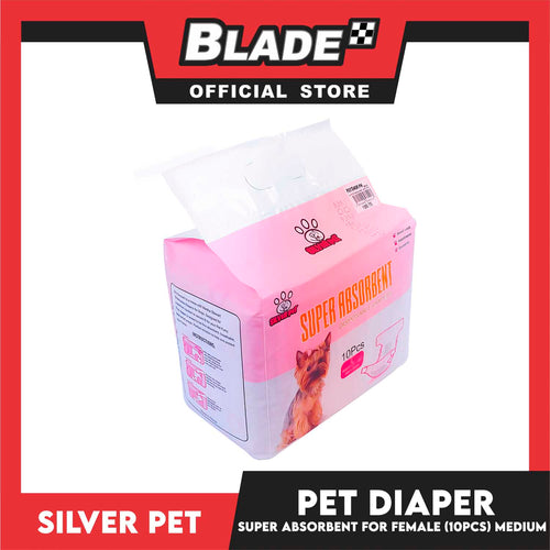 10pcs Silver Pet Super Absorbent Disposable Female Dog Wrap/ Diaper Medium