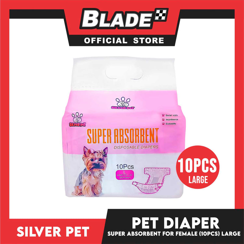 10pcs Silver Pet Super Absorbent Disposable Female Dog Wrap/ Diaper Large