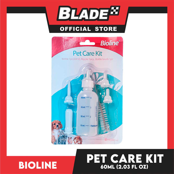 Bioline Pet Care Kit Pet Nursing and Feeding Bottle Kit Milk Feeder 60ml