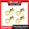 4pcs Electric Lugs Ring Type Terminal Gold Plated Ring 12mm (M6) Golden Brass Non-insulated Copper