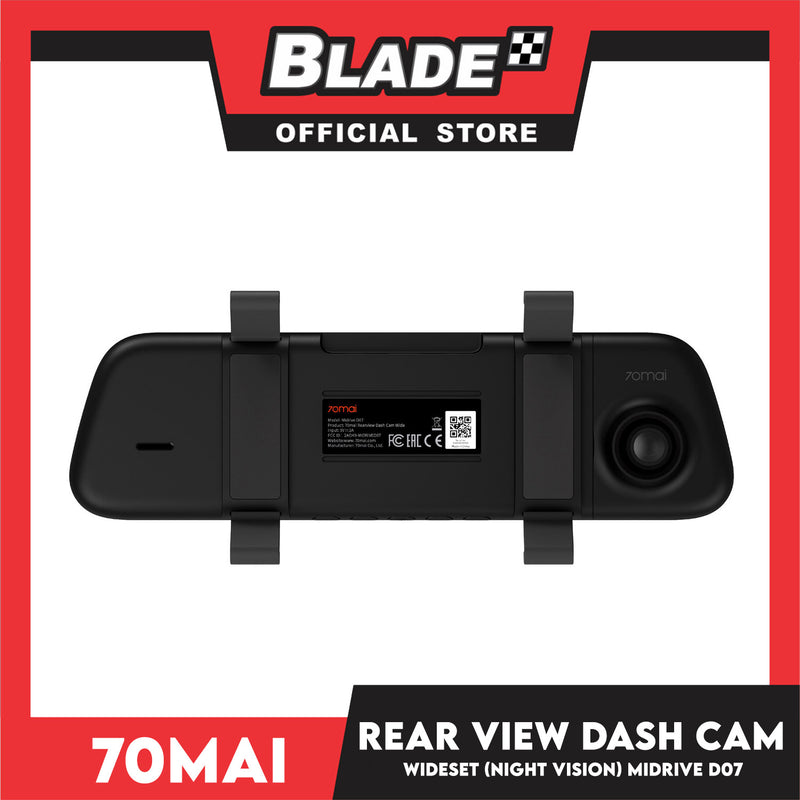 70mai Rearview Dash Cam Wide Set (Night Vision) D07