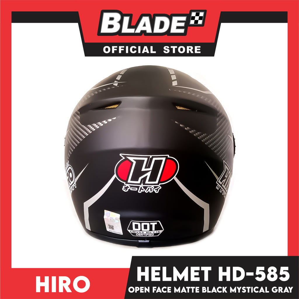 HIRO Helmet OF (XL) HD-585 Matte Black Mystical Gray Color (Open Face ...