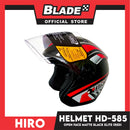 HIRO Helmet OF (Large) HD-585 Matte Black Elite Red Color (Open Face, Half Face)