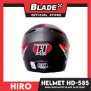 HIRO Helmet OF (Large) HD-585 Matte Black Elite Red Color (Open Face, Half Face)