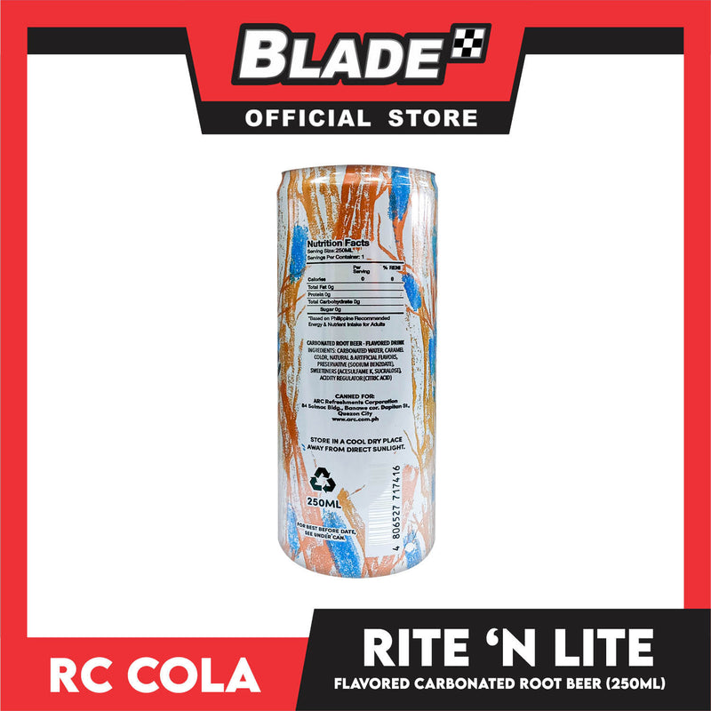 RC Cola Rite 'N Lite Root Beer Carbonated Root Beer 250ml – blade.ph