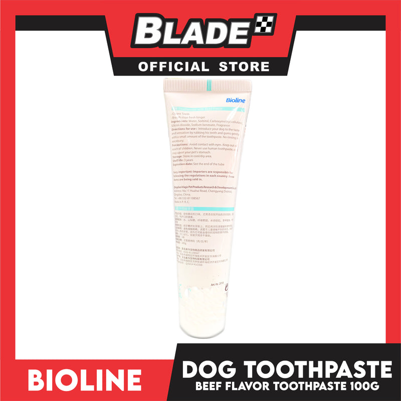 Bioline Toothpaste Beef Flavor 100g For Pets Use Only