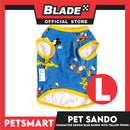 Pet Sando Clothes, Blue Color With Character Design, Yellow Piping DG-CTN128L (Large)