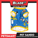 Pet Sando Clothes, Blue Color With Character Design, Yellow Piping DG-CTN128L (Large)