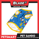Pet Sando Clothes, Blue Color With Character Design, Yellow Piping DG-CTN128L (Large)