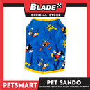 Pet Sando Clothes, Blue Color With Character Design, Yellow Piping DG-CTN128L (Large)