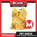 Pet Dress Clothes, Yellow Checkered With Black Buttons DG-CN131M (Medium)