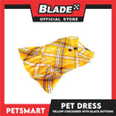 Pet Dress Clothes, Yellow Checkered With Black Buttons DG-CN131M (Medium)
