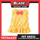 Pet Dress Clothes, Yellow Color Fish Design With Ribbon DG-CTN135M (Medium)