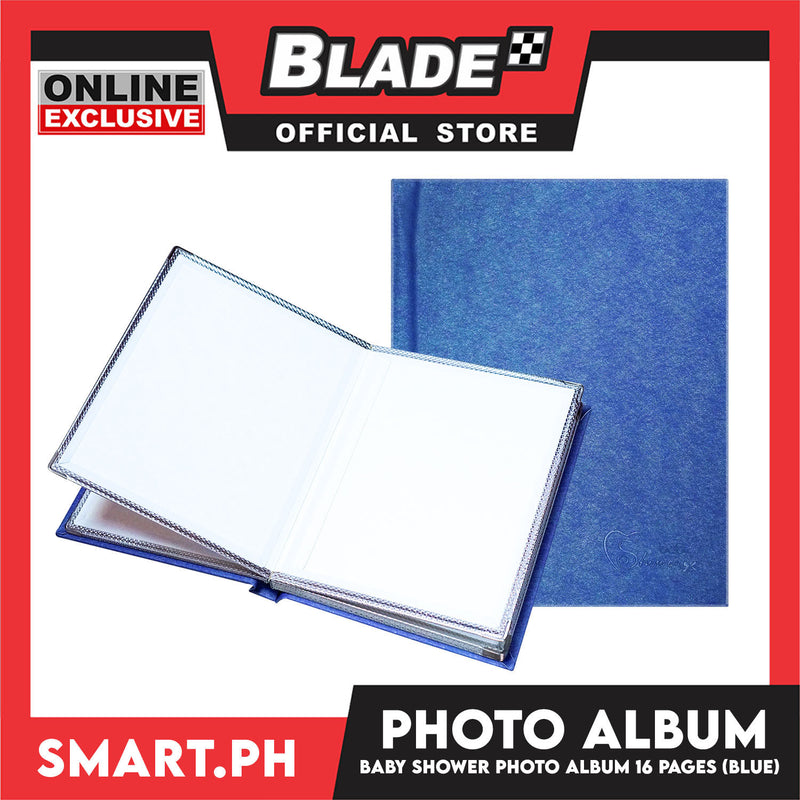 Photo Album With 16 Pages For 8R Size (Blue) Perfect To Preserve Your Special Memories, Picture Storage Scrapbook Album