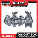 DIY Gift Box, Butterfly On Top Design Paper Gift Box, Small 6cm (Silver) Perfect For Party Giveaway Or Souvenir