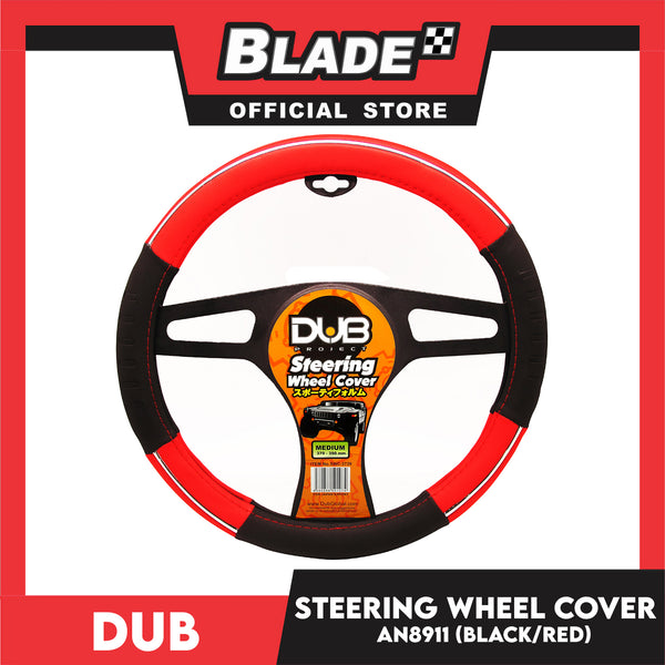 Dub Steering Wheel Cover AN8911 (Red/Black) for Toyota, Mitsubishi, Honda, Hyundai, Ford, Nissan, Suzuki, Isuzu, Kia, MG and more