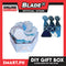 10pcs DIY Gift Box, Flower On Top Design Paper Gift Box 7cm (Blue) Perfect For Party Giveaway Or Souvenir