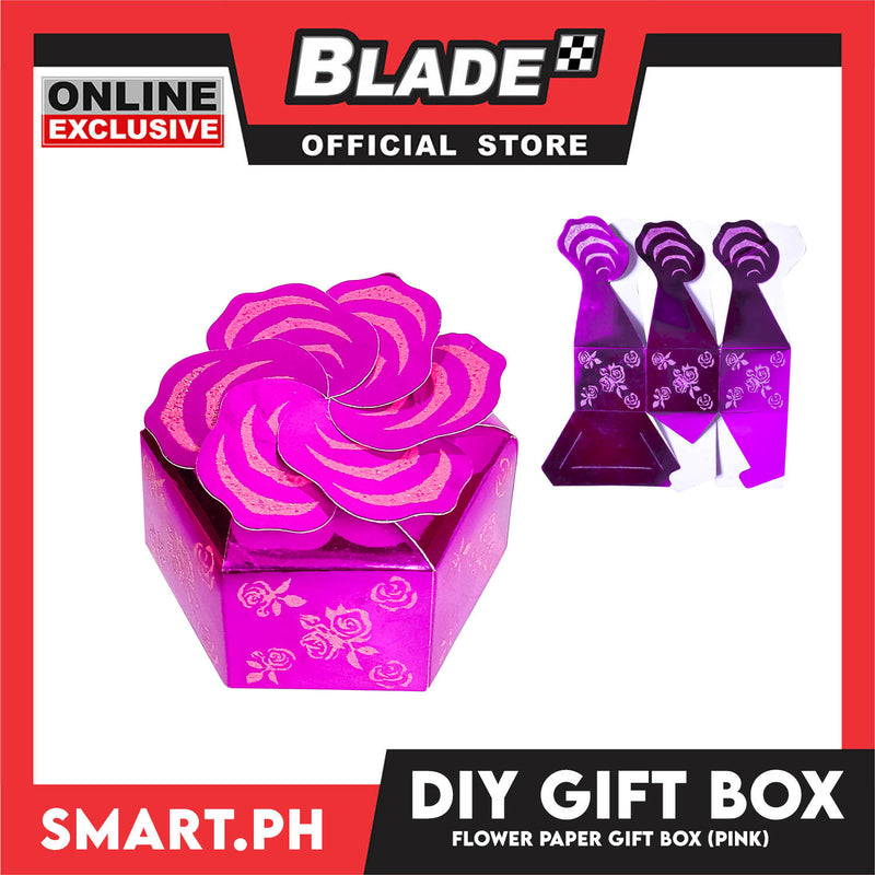DIY Gift Box, Flower On Top Design Paper Gift Box 7cm (Assorted Colors) Perfect For Party Giveaway Or Souvenir