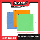 3pcs Micromagic MicroFiber Cleaning Towel 30cm x 30cm (Neon Pop) Scratch-Free, Washable