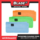 3pcs Micromagic MicroFiber Cleaning Towel 40cm x 40cm (Neon Pop) Scratch-Free, Washable