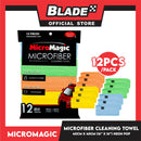 12pcs Micromagic MicroFiber Cleaning Towel 40cm x 40cm (Neon Pop) Scratch-Free, Washable