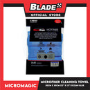 3pcs Micromagic MicroFiber Cleaning Towel 30cm x 30cm (Ocean Blue) Scratch-Free, Washable