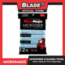 12pcs Micromagic MicroFiber Cleaning Towel 40cm x 40cm (Ocean Blue) Scratch-Free, Washable