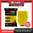 Micromagic MicroFiber Chenille Wash Mitt 25cm x 18cm (Summer Yellow Chenille) Secure Fit, Highly Absorbent