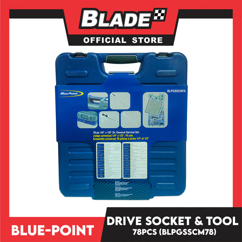 Blue-Point Drive Socket And Tool 78pcs Set 1/4' ' And 1/2' '  BLPGSSCM78