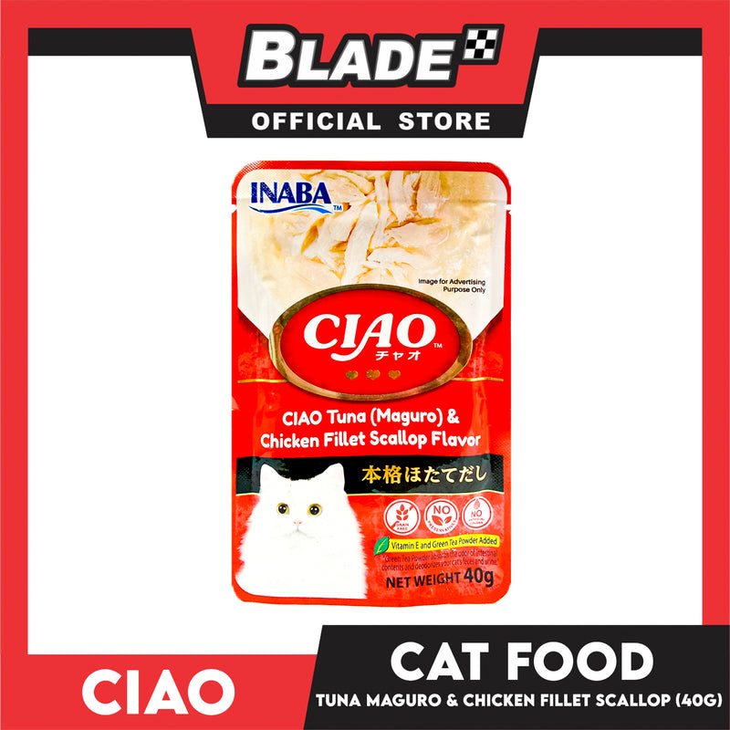 Ciao Tuna (Maguro) And Chicken Fillet Scallop Flavor 40g (IC-201) Cat Wet Food
