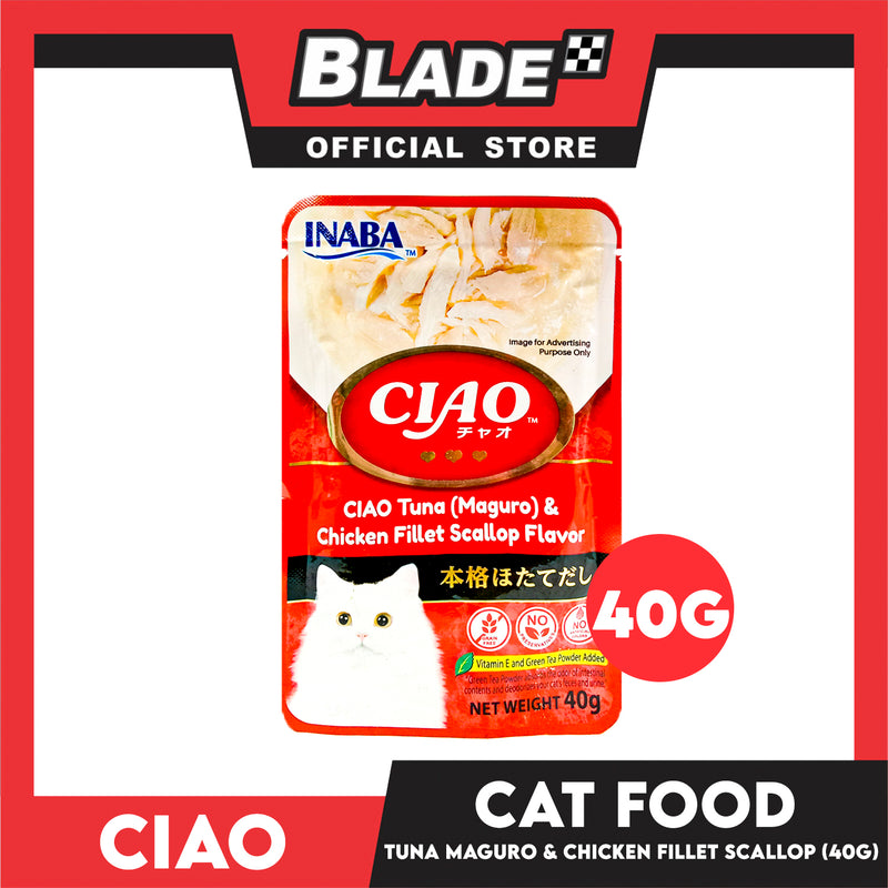 Ciao Tuna (Maguro) And Chicken Fillet Scallop Flavor 40g (IC-201) Cat Wet Food