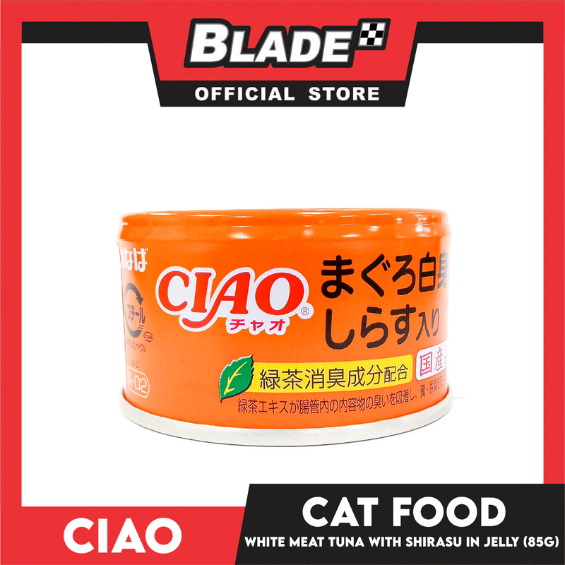 Ciao White Meat Tuna With Shirasu In Jelly Flavor 85g (A-02) Cat Wet Food, Cat Canned Food