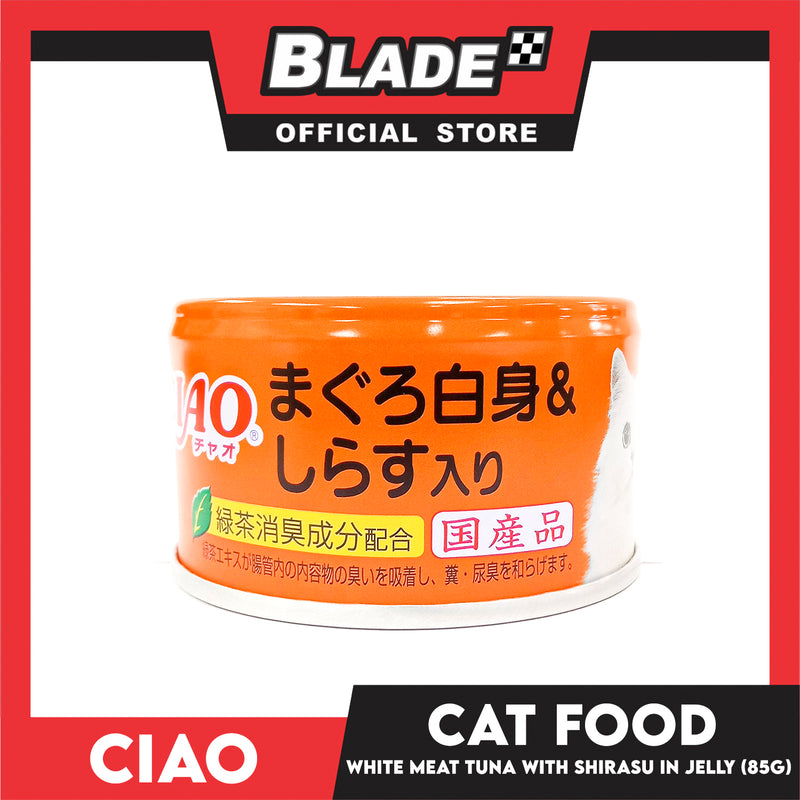 Ciao White Meat Tuna With Shirasu In Jelly Flavor 85g (A-02) Cat Wet Food, Cat Canned Food