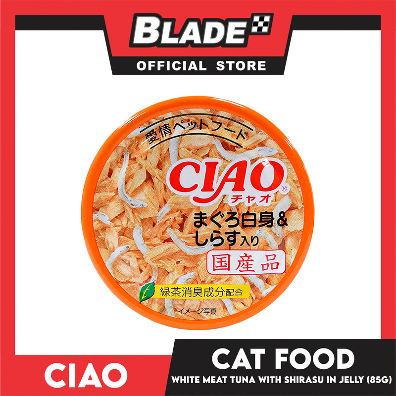 Ciao White Meat Tuna With Shirasu In Jelly Flavor 85g (A-02) Cat Wet Food, Cat Canned Food