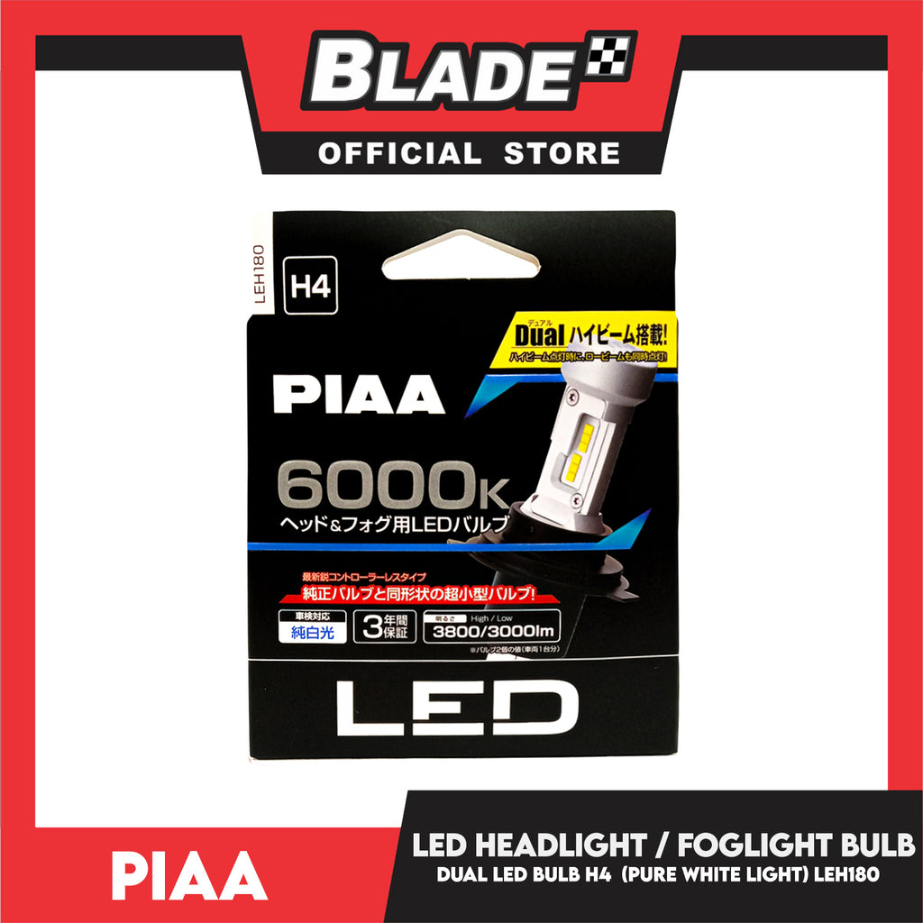 Piaa Led Bulb H4 LEH-180 6000K (Dual White) Ultra Compact Led Bulb ...