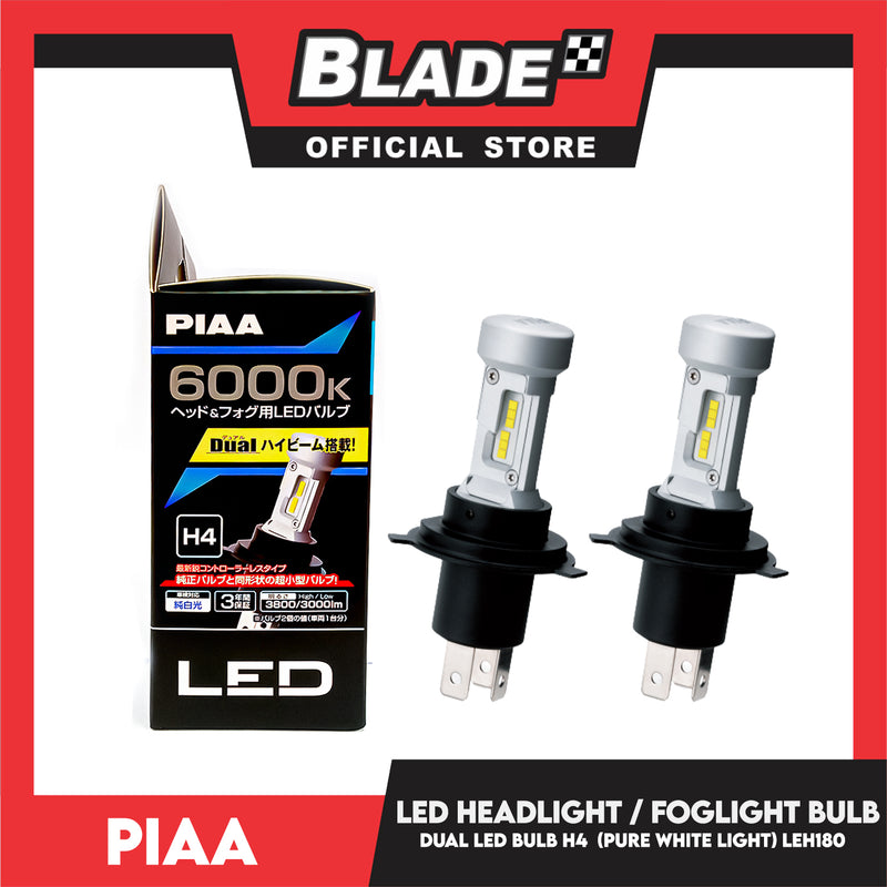 Piaa Led Bulb H4 LEH-180 6000K (Dual White) Ultra Compact Led Bulb