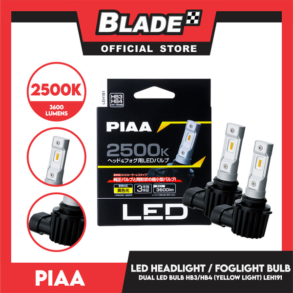 Piaa Led Bulb HB3 HB4 LEH-191 2500K (Yellow) 4th Gen Ultra Compact Led Bulb