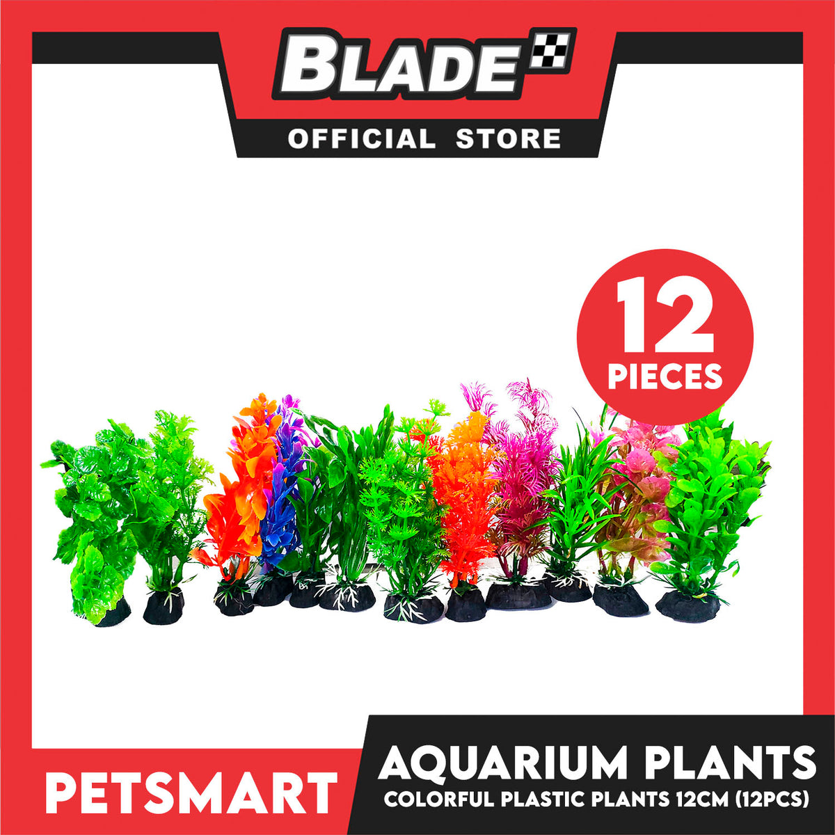 12cm Plastic Plants (1 Pack) For Aquarium, Artificial Water Grass Plants Set Of 12pcs (Assorted Designs And Colors) Aquarium Plant Ornament Decoration Accessories