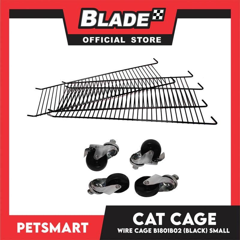 Cat Cage B1801B02 (Black) Wire Flooring, Painted Black Wire Cage, Comes With Tray Underneath 60cm x 43cm x 100cm Pet Cage, Pet House