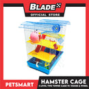 Hamster Cage (M025) 3 Level Two Tower Cage with House and Wheel 45cm x 28cm x 50cm
