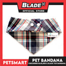 Pet Tuxedo Bandana, Checkered Blue Red And Black Color DB-CTN34XS (XS) Perfect Fit For Dogs And Cats