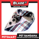 Pet Tuxedo Bandana, Checkered Blue Red And Black Color DB-CTN34XS (XS) Perfect Fit For Dogs And Cats