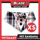 Pet Tuxedo Bandana, Checkered Blue Red And Black Color DB-CTN34XS (XS) Perfect Fit For Dogs And Cats