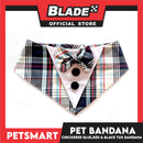 Pet Tuxedo Bandana, Checkered Blue Red And Black Color DB-CTN34XS (XS) Perfect Fit For Dogs And Cats