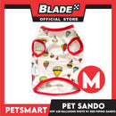 Pet Sando Hot Air Balloons Design, White with Red Piping ColorsO DG-CTN136M (Medium) Perfect Fit For Dogs And Cats