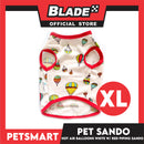 Pet Sando Hot Air Balloons Design, White with Red Piping Colors DG-CTN136XL (XL) Perfect Fit For Dogs And Cats