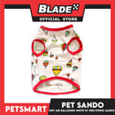 Pet Sando Hot Air Balloons Design, White with Red Piping Colors DG-CTN136XL (XL) Perfect Fit For Dogs And Cats