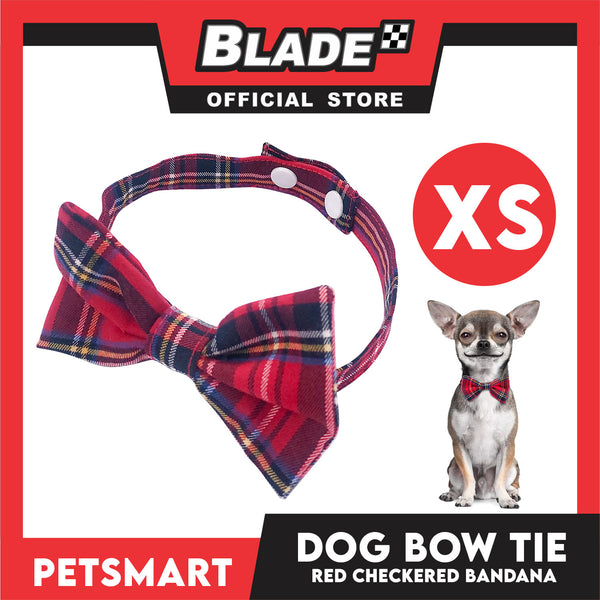 Pet Bow Tie Bandana Checkered Design, Red Color DB-CTN35XS (XS) Perfect Fit For Dogs And Cats