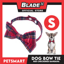 Pet Bow Tie Bandana Checkered Design, Red Color DB-CTN35S (Small) Perfect Fit For Dogs And Cats