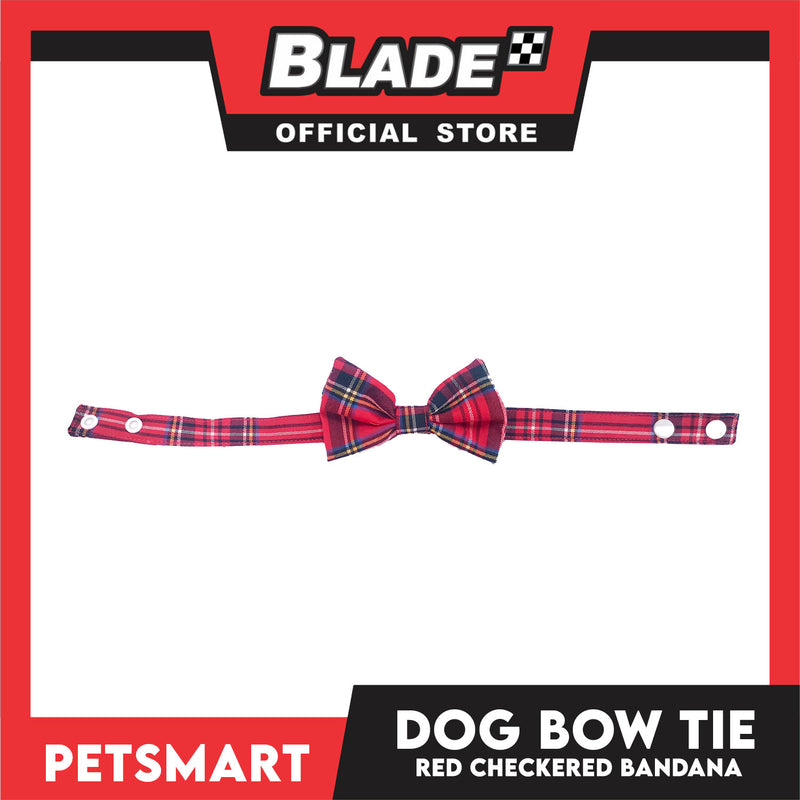 Pet Bow Tie Bandana Checkered Design, Red Color DB-CTN35S (Small) Perfect Fit For Dogs And Cats